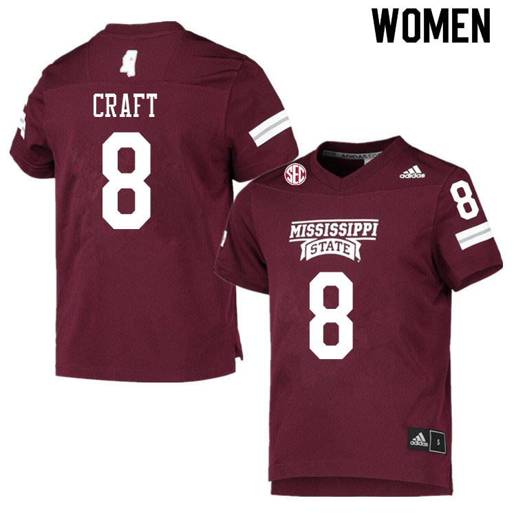 Women #8 Londyn Craft Mississippi State Bulldogs College Football Jerseys Sale-Maroon - Click Image to Close